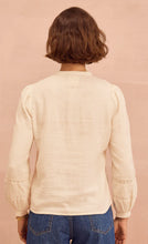 Load image into Gallery viewer, Aspiga Chevron Lace Organic Cotton Shirt in Ecru
