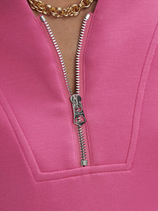 Varley Loretta Half-Zip Sleveless Sweat in Ibis Rose