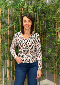 Gerry Weber Long Sleeve Multi-Patterned T-Shirt