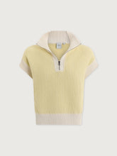 Load image into Gallery viewer, Varley Fowley Knit Top in Snow White/Limeade
