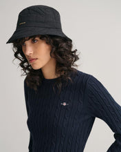 Load image into Gallery viewer, Gant Stretch Cotton Knit Crew Neck Sweater in Navy
