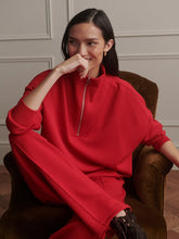Load image into Gallery viewer, Varley Hawley Half Zip in Red Marl
