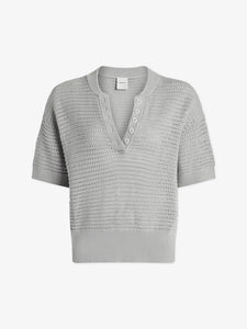 Varley Callie Knit Top in Mirage Grey