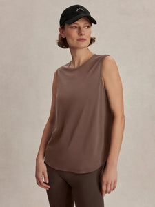 Varley Nolan Seamless Longline Tank in Coffee Quartz