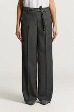 Load image into Gallery viewer, Peserico Wool Gabardine Palazzo Trousers in Eclipse Gray
