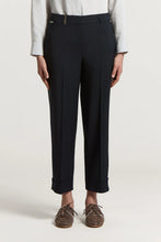Load image into Gallery viewer, Peserico Two-Way Stretch Wool Trousers in Navy
