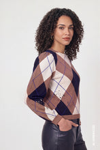 Load image into Gallery viewer, Monari Argyle Turtleneck Knit
