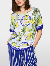Load image into Gallery viewer, MarcCain Crew-Neck Blouse with Mediterranean Print
