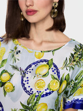 Load image into Gallery viewer, MarcCain Crew-Neck Blouse with Mediterranean Print
