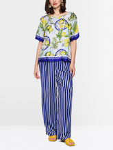 Load image into Gallery viewer, MarcCain Crew-Neck Blouse with Mediterranean Print
