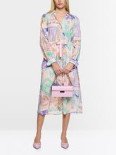 Load image into Gallery viewer, MarcCain Midi Dress with Stamp Print in Tulle Pink
