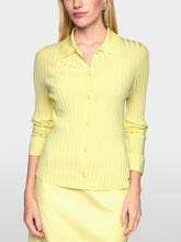 Load image into Gallery viewer, MarcCain Ribbed Stretch Cardigan in Deep Limonella
