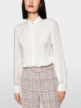 Load image into Gallery viewer, MarcCain Blouse with Lace and Stand-Up Collar in Off-White
