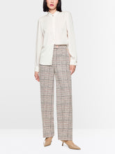 Load image into Gallery viewer, MarcCain Blouse with Lace and Stand-Up Collar in Off-White
