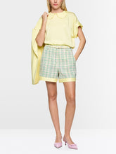 Load image into Gallery viewer, MarcCain Flowing Blouse with Short Sleeves in Deep Limonella
