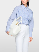Load image into Gallery viewer, MarcCain Striped Blouse with Floral Detail
