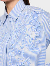 Load image into Gallery viewer, MarcCain Striped Blouse with Floral Detail
