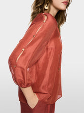 Load image into Gallery viewer, Marccain Blouse in Silk-Linen Blend in Rust Red
