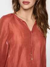 Load image into Gallery viewer, Marccain Blouse in Silk-Linen Blend in Rust Red
