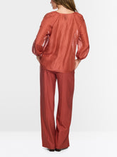 Load image into Gallery viewer, Marccain Blouse in Silk-Linen Blend in Rust Red
