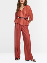 Load image into Gallery viewer, Marccain Blouse in Silk-Linen Blend in Rust Red
