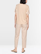 Load image into Gallery viewer, MarcCain Short-Sleeve Pure Silk Blouse in Warm Taupe
