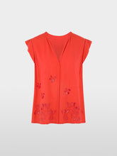 Load image into Gallery viewer, MarcCain Top with Broderie Anglaise in Bright Red

