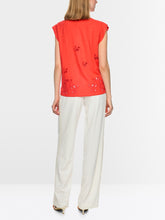 Load image into Gallery viewer, MarcCain Top with Broderie Anglaise in Bright Red
