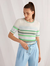 Load image into Gallery viewer, MarcCain Fine-Knit Jacquard Jumper in Skyway New
