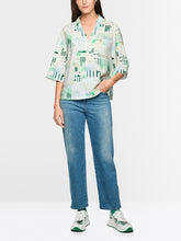 Load image into Gallery viewer, MarcCain 'Rethink Together' Printed Blouse in Skyway New
