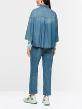 Load image into Gallery viewer, MarcCain Sprty Denim Blouse with Stand-Up Collar
