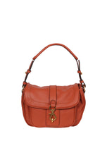 Load image into Gallery viewer, Abro Medium Star Saddle Leather Shoulder Bag in Orange
