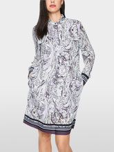 Load image into Gallery viewer, MarcCain Midi dress with graphic print in purple rose

