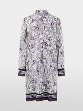 Load image into Gallery viewer, MarcCain Midi dress with graphic print in purple rose
