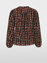Load image into Gallery viewer, MarcCain Abstract Houndstooth Blouse in Tigerlily

