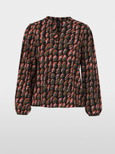 Load image into Gallery viewer, MarcCain Abstract Houndstooth Blouse in Tigerlily
