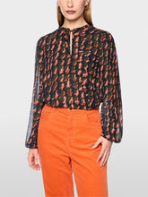 Load image into Gallery viewer, MarcCain Abstract Houndstooth Blouse in Tigerlily
