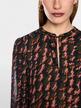 Load image into Gallery viewer, MarcCain Abstract Houndstooth Blouse in Tigerlily
