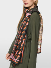 Load image into Gallery viewer, MarcCain Silk Scarf with Mixed Print in Forest Night
