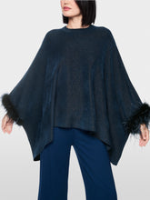 Load image into Gallery viewer, MarcCain Knitted Poncho with Feathers
