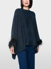 Load image into Gallery viewer, MarcCain Knitted Poncho with Feathers
