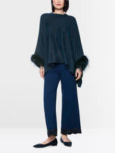 Load image into Gallery viewer, MarcCain Knitted Poncho with Feathers
