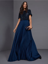 Load image into Gallery viewer, MarcCain Maxi Dress with Sequins and Pleats
