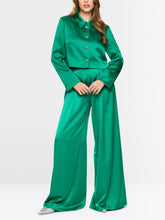Load image into Gallery viewer, MarcCain Satin Jacket with Rhinestone Buttons
