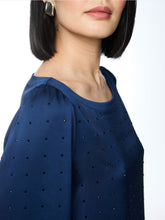 Load image into Gallery viewer, MarcCain Loose-Fitting Blouse with Rhinestones
