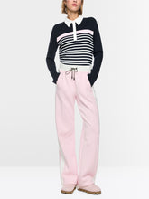 Load image into Gallery viewer, MarcCain Ribbed texture polo shirt with stripes
