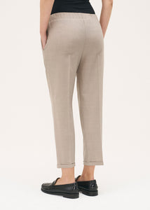 Rosso35 Slim Leg Taupe Clastic Trousers