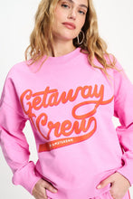 Load image into Gallery viewer, Pom Getaway Crew Pink Sweater
