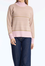Load image into Gallery viewer, Leo &amp; Ugo High-Neck Sweater in Pink/Gold

