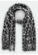 Load image into Gallery viewer, Codello Cashmere Soft Leopard Scarf in Blue
